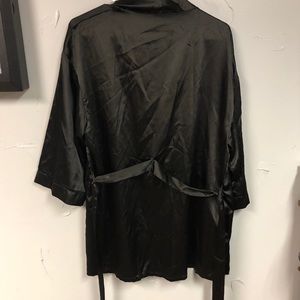 Black silk robe and nighty